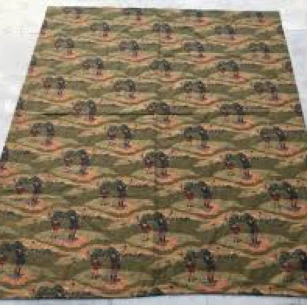 VTG Pictorial Golf Theme Woven Tapestry 4.5 x 5 Feet Braided Trim Throw Blanket